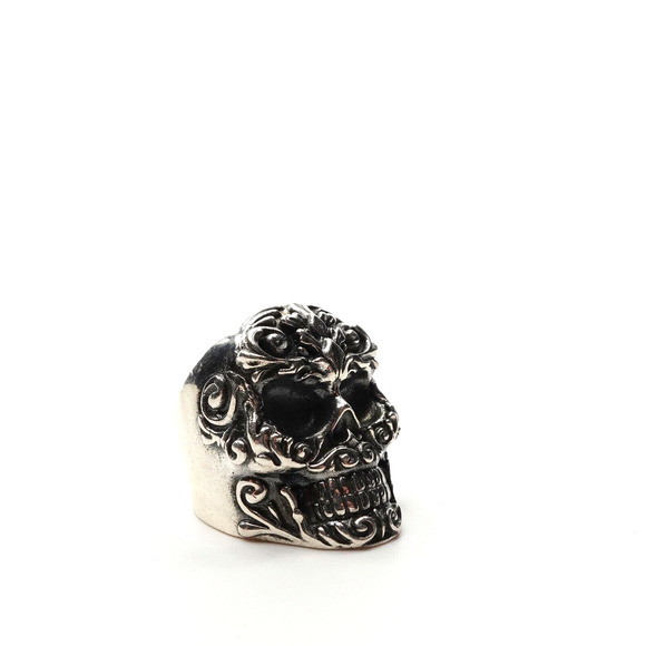King Baby Studio Jewelry - King Baby Studio Floral Scroll Belief Skull Ring Silver .925 MSRP $615 Size 8